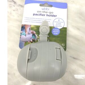 Ubbi On-The-Go Pacifier Holder Gray Case 2‎ Compartment Portable New